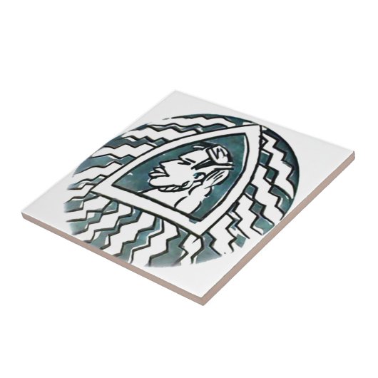 Carreau Belle Africaine Bongo Massai Portrait Tribal Art (Côté)