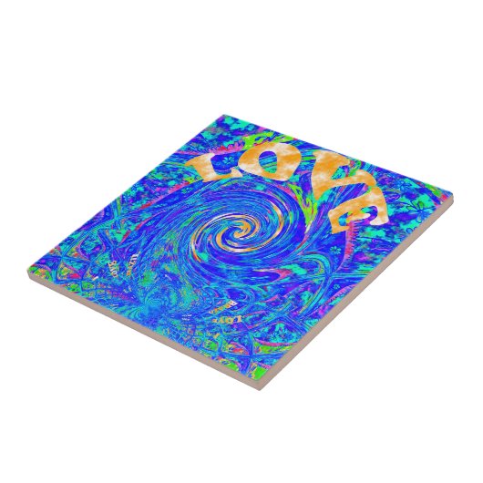 Carreau Belle Amour Bleu Bleu Imprimer Art vectoriel Flash (Côté)