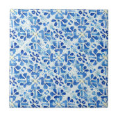 Carreau Belle aquarelle bleu blanc jaune pâle (Devant)