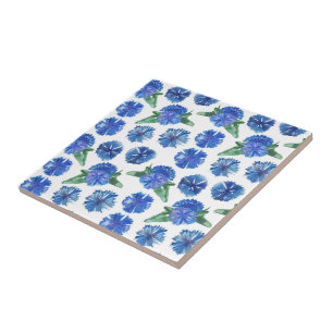 Carreau Belle aquarelle bleu cornfleurs