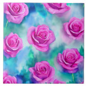 Carreau Belle aquarelle Moderne Roses Rose Collection (Devant)