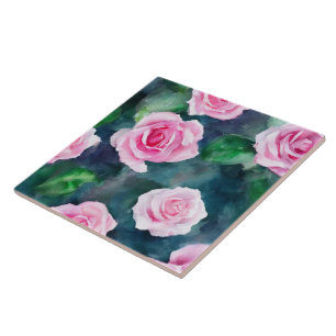 Carreau Belle Aquarelle tendance Collection Roses roses ro