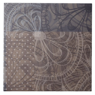 Carreau Belle artsy marron gris gris silhouette motif