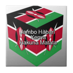 Carreau Belle Belle Cube Kenyane Drapeau avec salutation