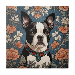 Carreau Belle Boston Terrier William Morris Inspiré