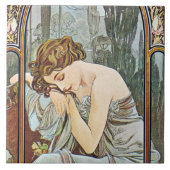 Carreau Belle céramique Art Nouveau Lady (Devant)