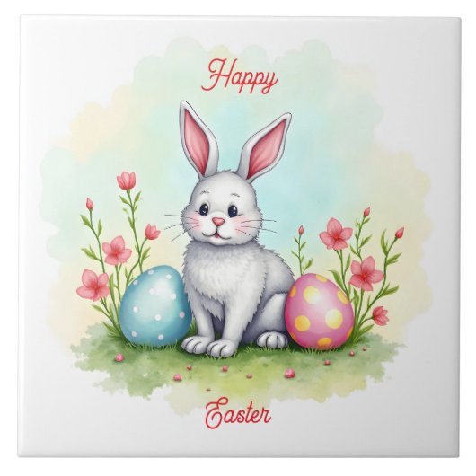Carreau Belle Collection de Lapin de Pâques Mignon (Devant)