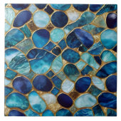 Carreau Belle collection d'or bleu océan populaire (Devant)