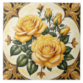 Carreau Belle collection moderne de rose jaune (Devant)