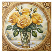 Carreau Belle collection populaire de rose jaune (Devant)