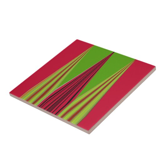 Carreau Belle conception d'art fractal jaune rouge (Côté)