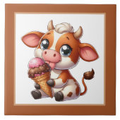 Carreau Belle crème glacée vache brun dos céramique carrea (Devant)