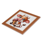 Carreau Belle crème glacée vache brun dos céramique carrea (Côté)