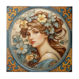 Carreau belle dame d'art portugais céramique art