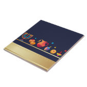 Carreau Belle décoration de partie heureuse de Hanoukka (Côté)