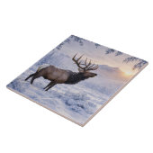Carreau Belle Elk dans l'Art de la Neige (Côté)
