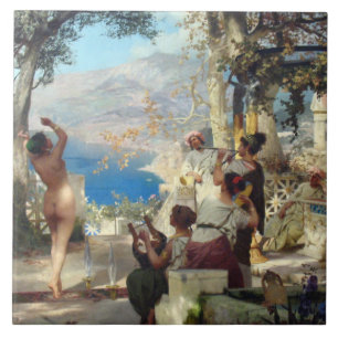 Carreau Belle femme dansant parmi les poignards