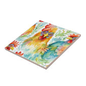 Carreau Belle ferme d'aquarelle poulets Anniversaire (Côté)