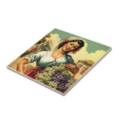 Carreau Belle fille du calendrier mexicain dans la récolte (Côté)