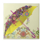 Carreau Belle Fleur & Oiseau Parapluie/Parasol (Devant)