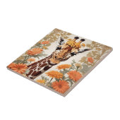 Carreau Belle Giraffe et Gerbera Daisy Flowers (Côté)