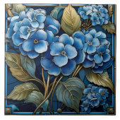 Carreau Belle Hydrangée Bleue Fleur (Devant)