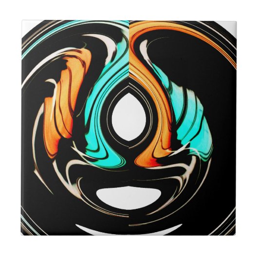 Carreau Belle impression d'art de tourbillons abstraits (Devant)