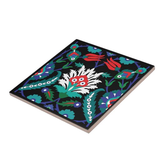 Carreau 💙 ❤️ 🖤 Belle Iznik motif turc (Côté)