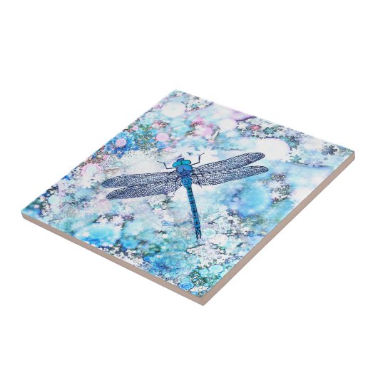 Carreau Belle libellule bleue (Côté)
