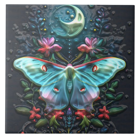 Carreau Belle Lune Lune Lune Bleue Turquoise Vert Lune Fle (Devant)