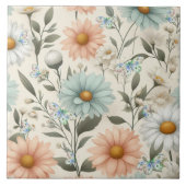 Carreau Belle marguerite de printemps Papillons Carrelage  (Devant)