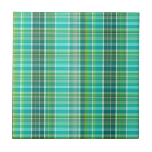 Carreau Belle menthe vert turquoise blanc cassé  (Devant)