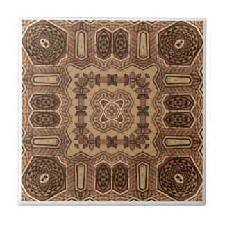 Carreau Belle Mosaïque Brown Mandala Motif sans couture