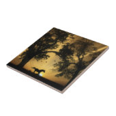 Carreau Belle mosaïque d'art du cheval de course (Côté)