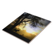 Carreau Belle mosaïque d'art pour le cheval et le chêne (Côté)