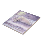Carreau Belle œuvre d'art d'ours polaire endormi et câlin (Côté)