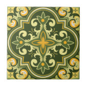 Carreau 💚 💛 Belle olive et jaune Azulejos  (Devant)