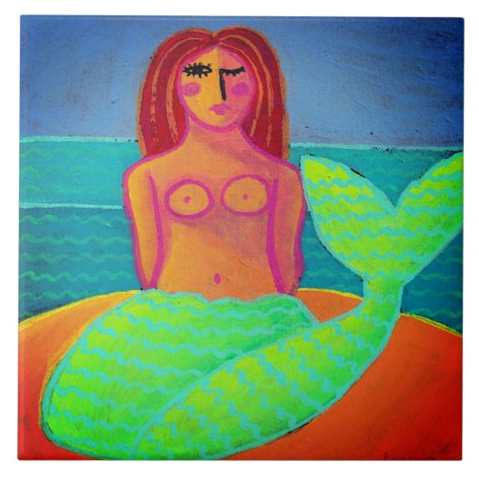 Carreau Belle peinture Abstraite de sirène (Devant)