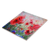 Carreau Belle peinture de pavots rouges (Côté)