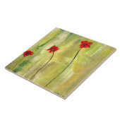 Carreau Belle peinture florale des anémones sur la tuile (Côté)