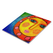 Carreau Belle peinture Sun Abstrait Pastel (Côté)