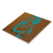 Carreau Belle peinture Turquoise Kokopelli (Côté)