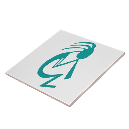 Carreau Belle peinture Turquoise Kokopelli (Côté)
