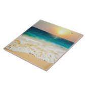 Carreau Belle plage d'été coucher de soleil (Côté)