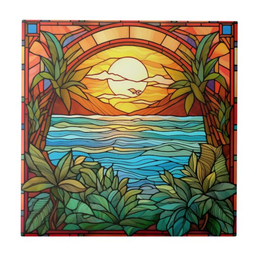 Carreau belle plage par la fenêtre (Devant)