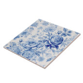 Carreau Belle Roses et Fleurs sauvages Bleus & Blancs (Côté)