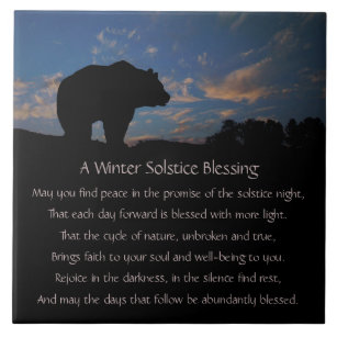 Carreau Belle Solstice d'hiver Bénédiction avec ours