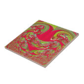 Carreau Belle texture rouge et verte Couleur Art Abstrait (Côté)