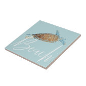 Carreau Belle Tortue De Mer Peinte Avec Plage (Côté)