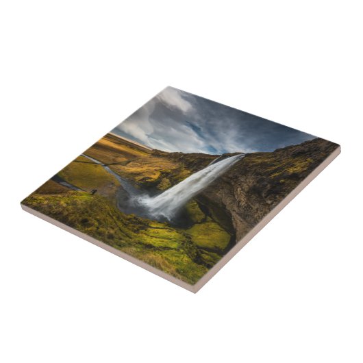 Carreau Belle vue de paysage de Seljalandsfoss (Côté)